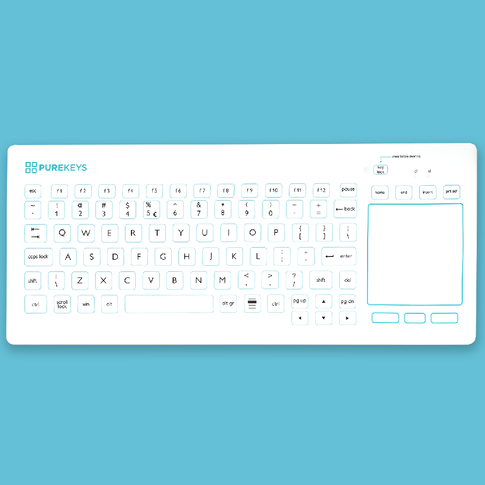 Purekeys Touchpad - medisch toetsenbord - bedraad - wit