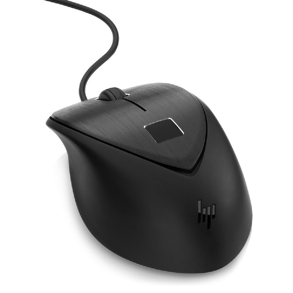 HP Fingerprint Mouse - Zwart - USB - Muis - 4TS44AA