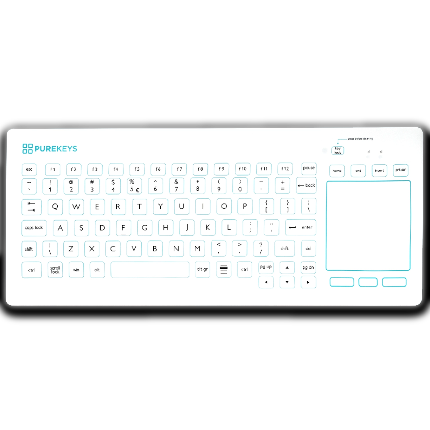Purekeys Touchpad - medisch toetsenbord - bedraad - wit