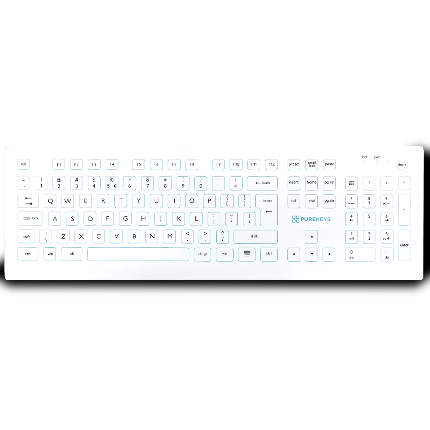Purekeys Fullsize - medisch toetsenbord - bedraad - wit