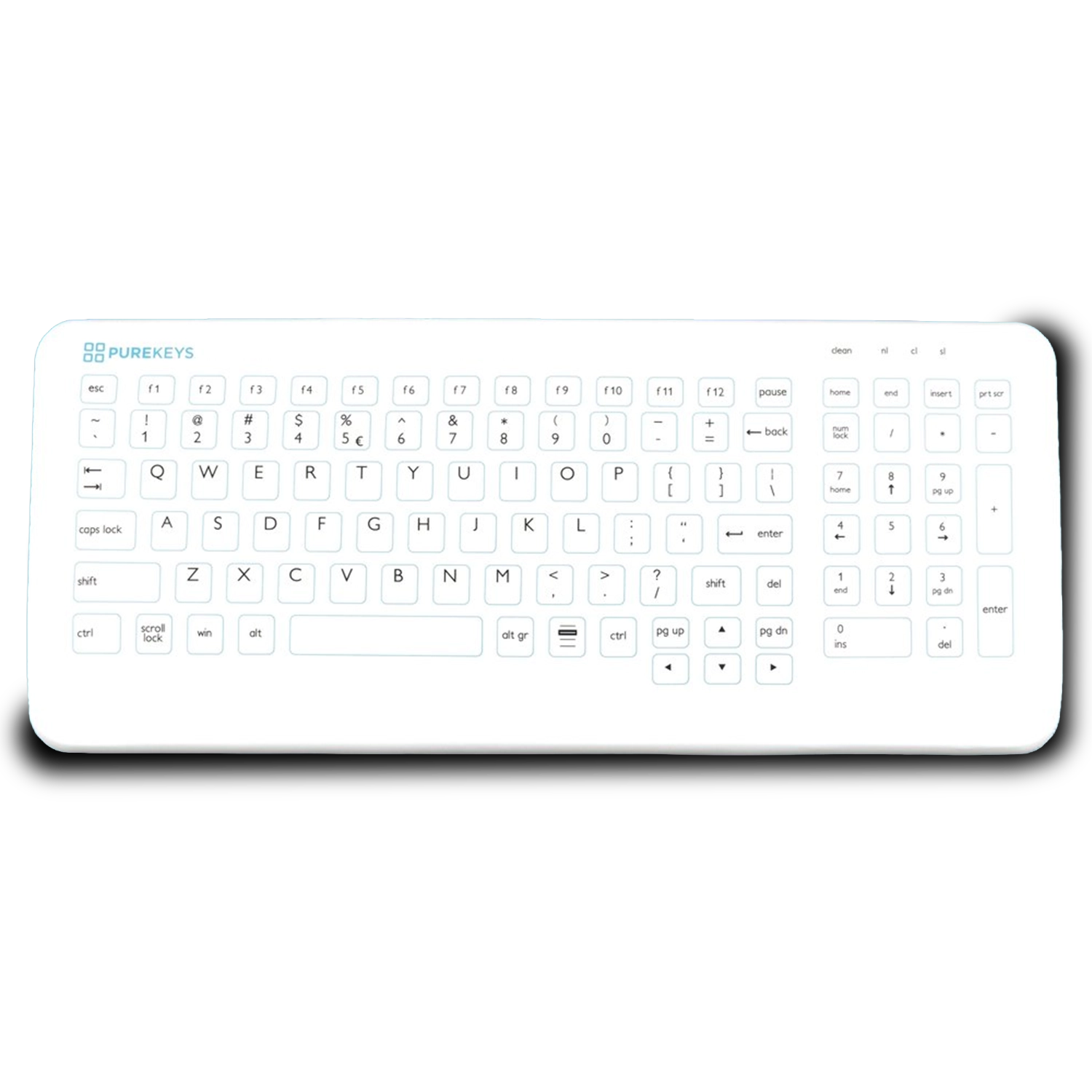 Purekeys Compact - medisch toetsenbord - draadloos- wit