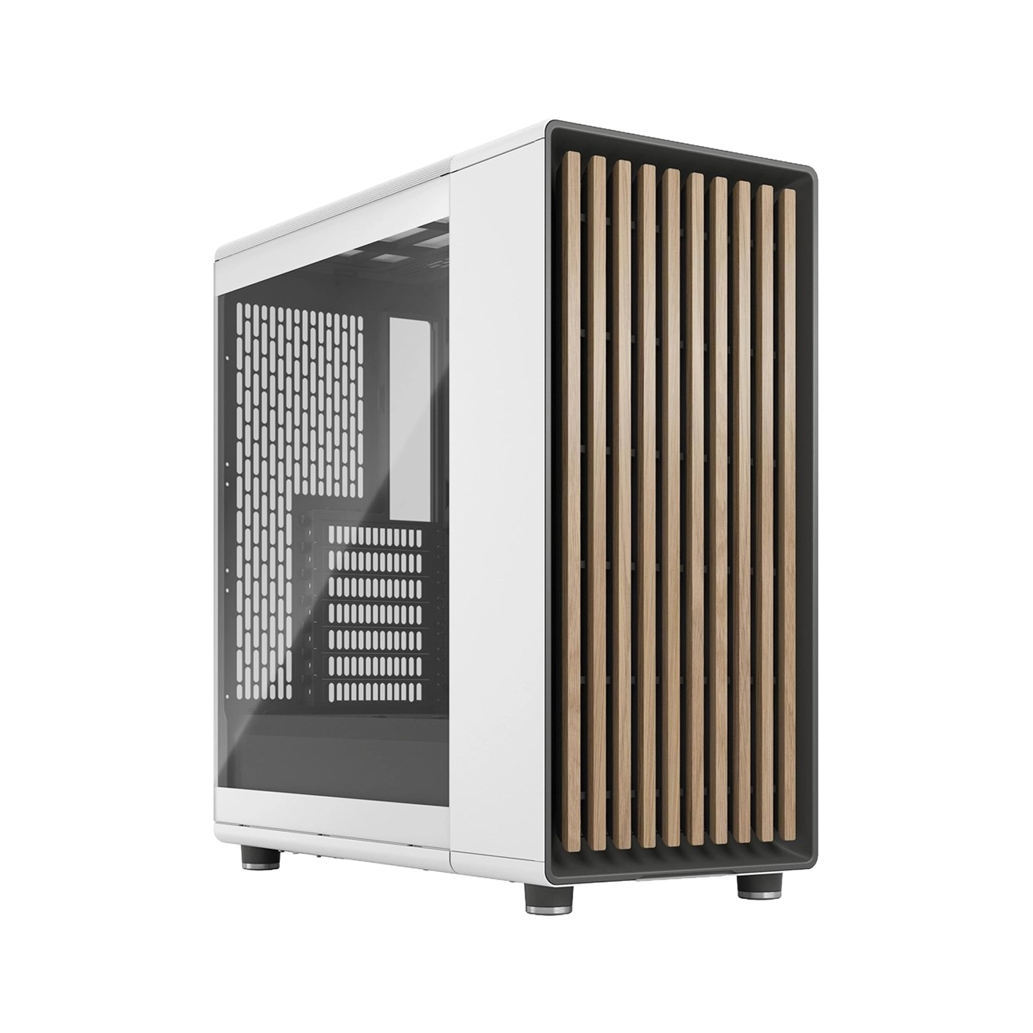 Fractal Design North TG Clear Chalk White ATX Mid-Tower PC Case – Tempered Glass