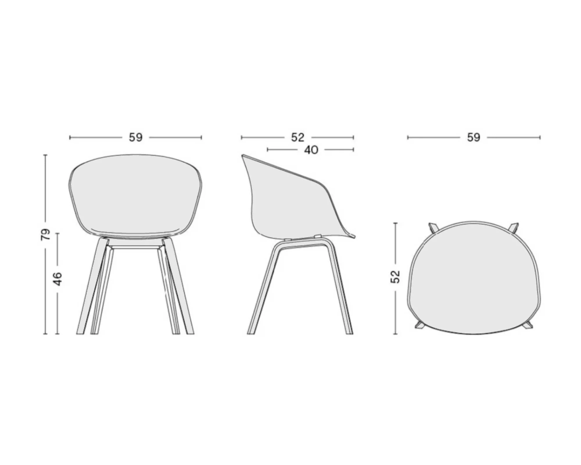 HAY AAC22 Concrete Grey – Gezeept Eiken – HA03010552